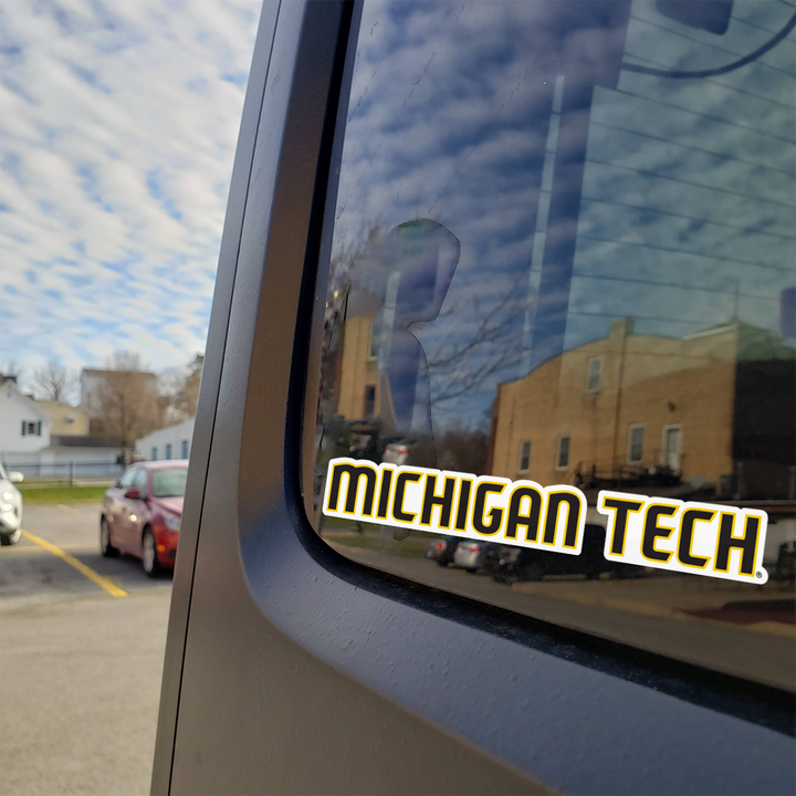 Michigan Tech Block Wordmark Logo Car Decal Bumper Sticker