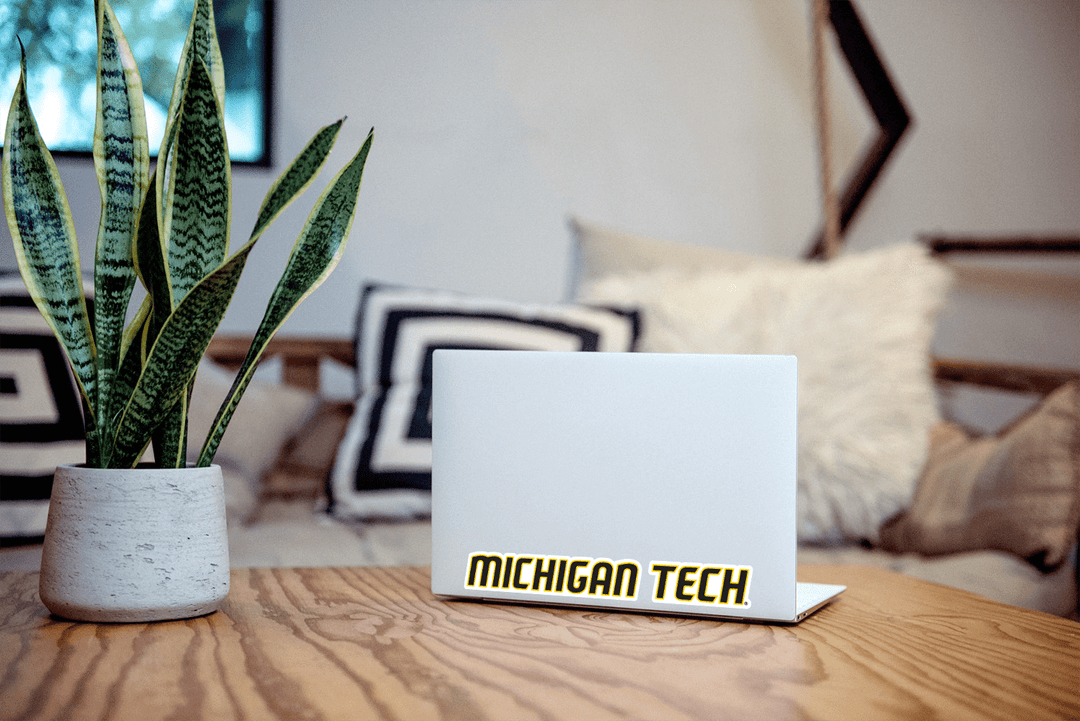 Michigan Tech Block Wordmark Logo Car Decal Bumper Sticker