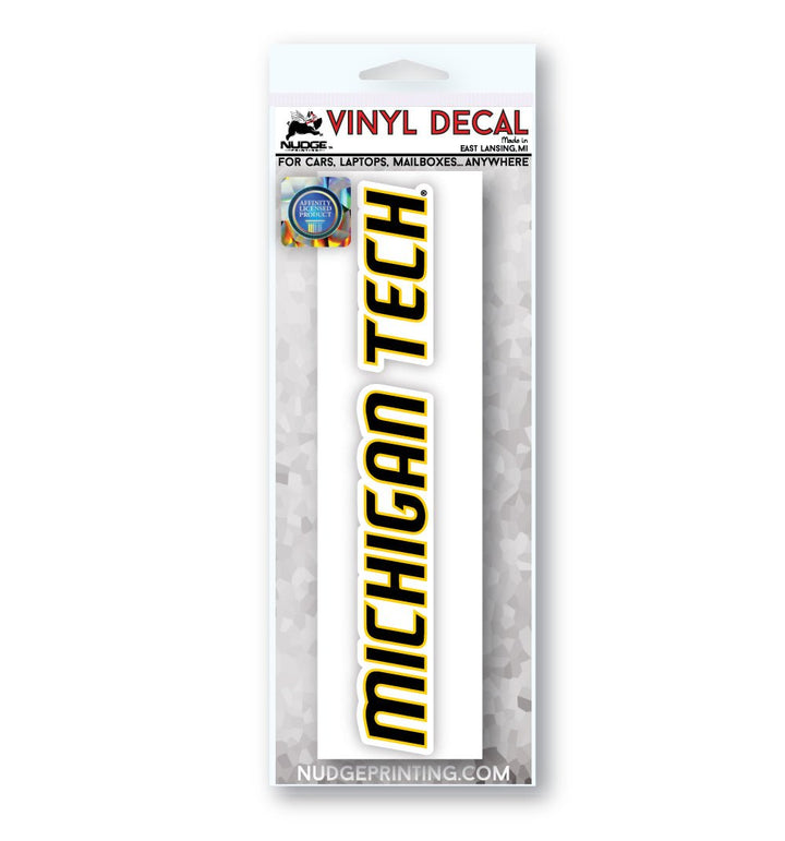 Michigan Tech Block Wordmark Logo Car Decal Bumper Sticker