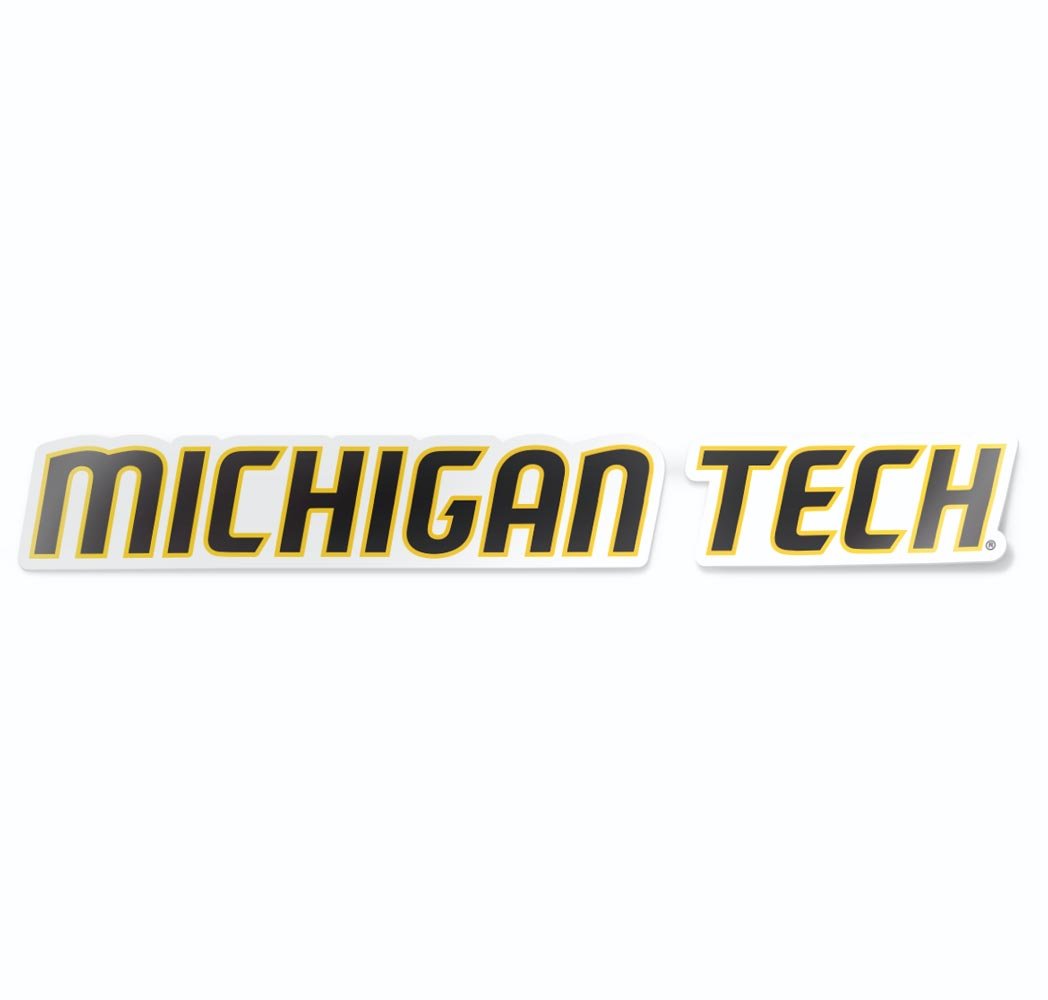 Michigan Tech Block Wordmark Logo Car Decal Bumper Sticker