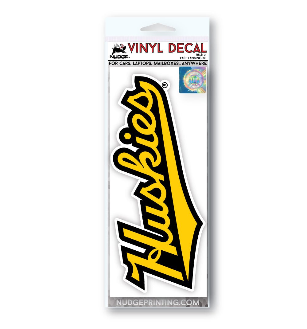 Michigan Tech Script 'Huskies' Logo Car Decal Bumper Sticker