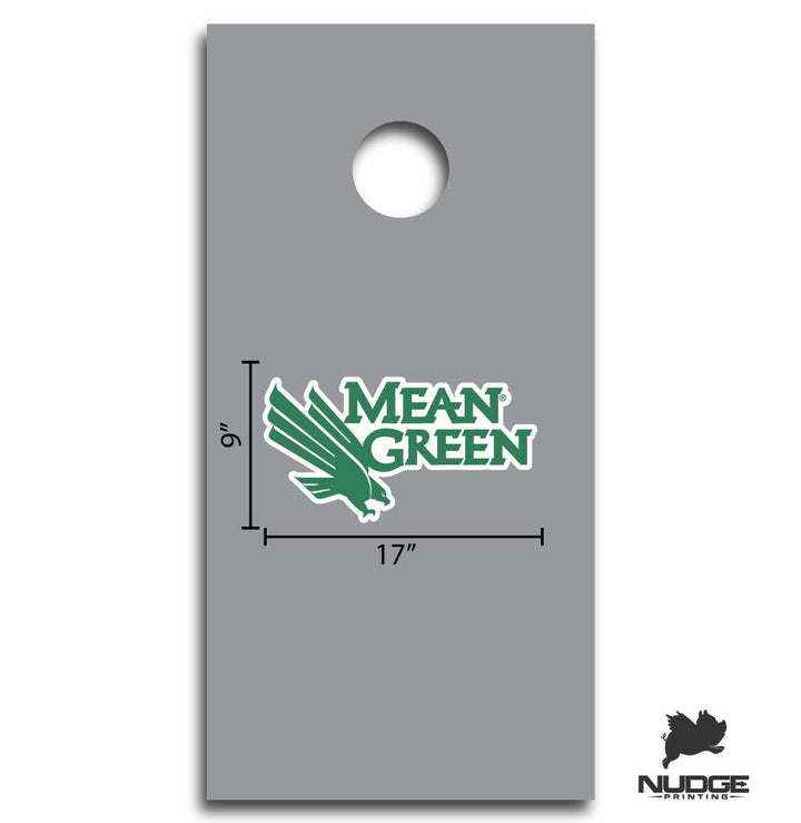 University of North Texas Mean Green Logo cornhole decal sticker