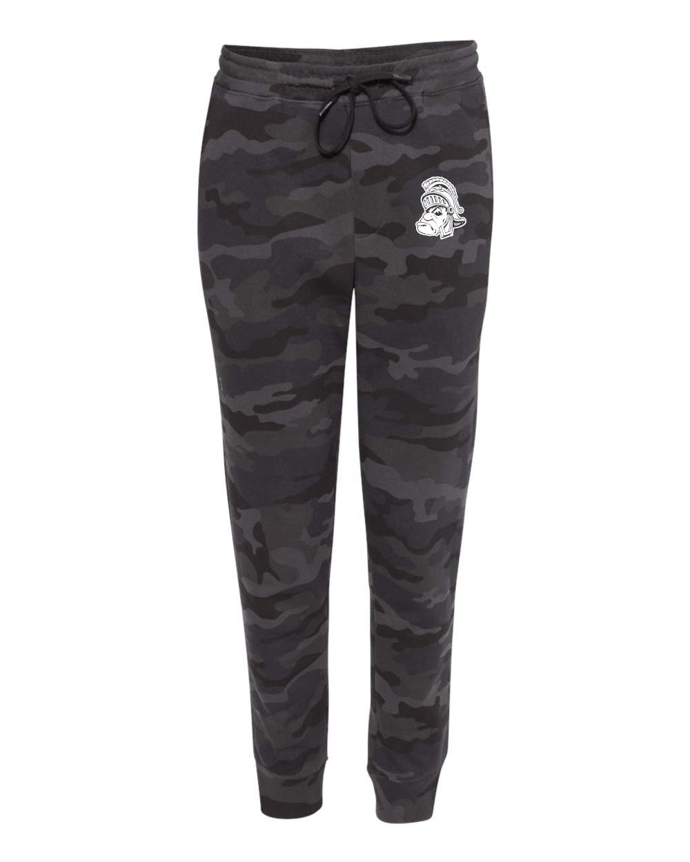 Michigan State Sweatpants in Black Camo with Gruff Sparty Small