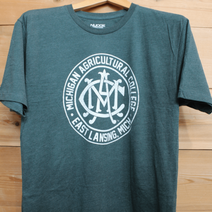 Michigan State MAC Michigan Agricultural Collage MSU Spartans Green Short Sleeve Shirt