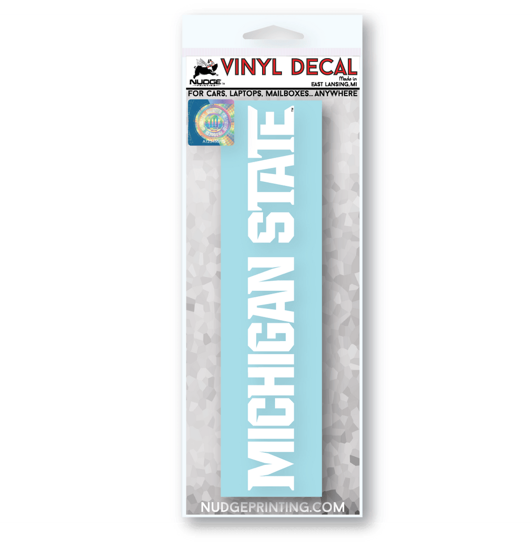 Michigan State University "Michigan State" Athletic Font Vinyl Car Decal - Nudge Printing