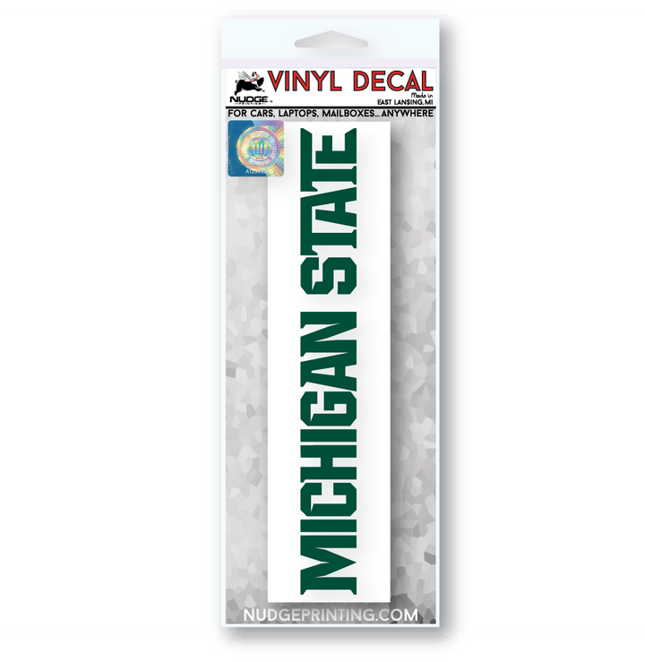 Michigan State University "Michigan State" Athletic Font Vinyl Car Decal - Nudge Printing