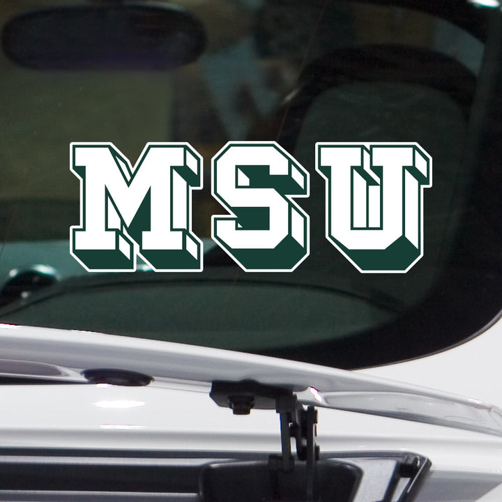 Michigan State University Spartans Vintage Block "MSU" Car Decal - Nudge Printing