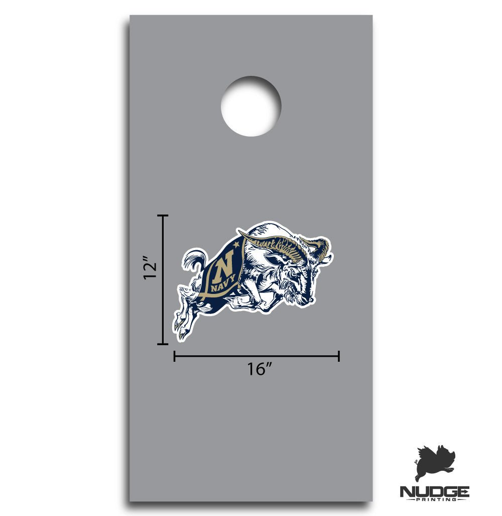 US Naval Academy Goat Logo Cornhole Decal - Nudge Printing