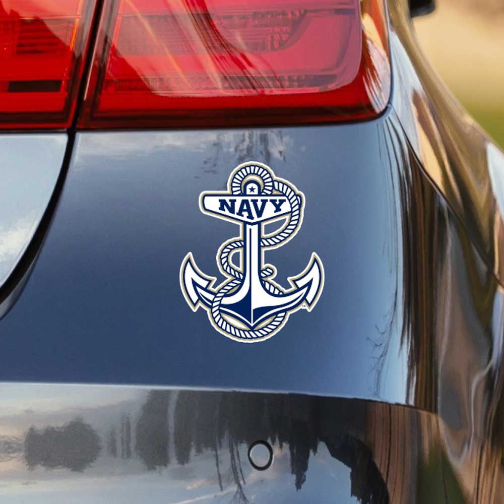 Navy Anchor Vinyl Sticker, Anchor Car Decal