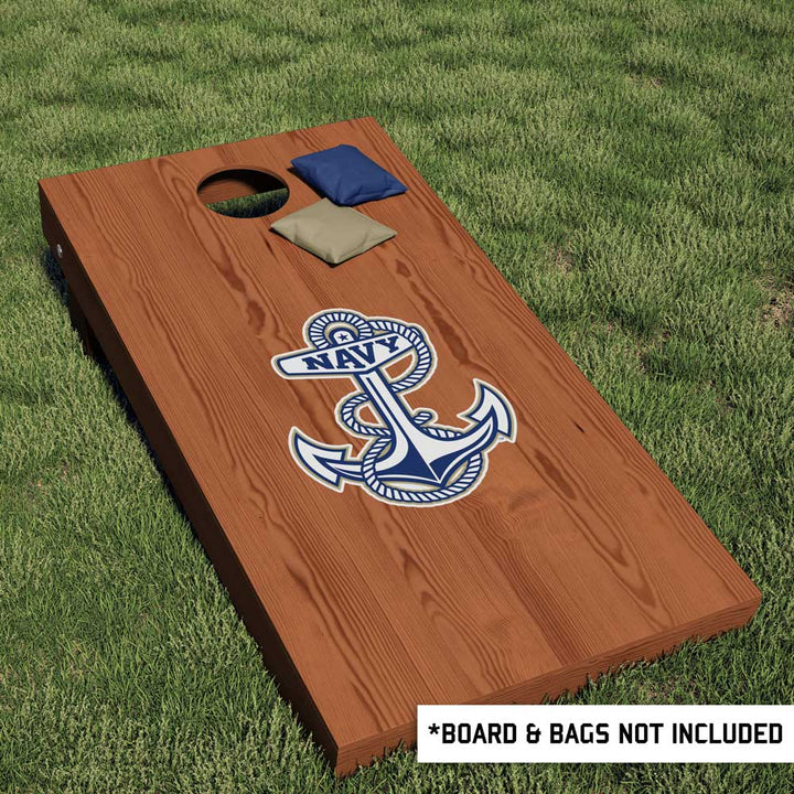 US Naval Academy Anchor Logo Cornhole Decal - Nudge Printing
