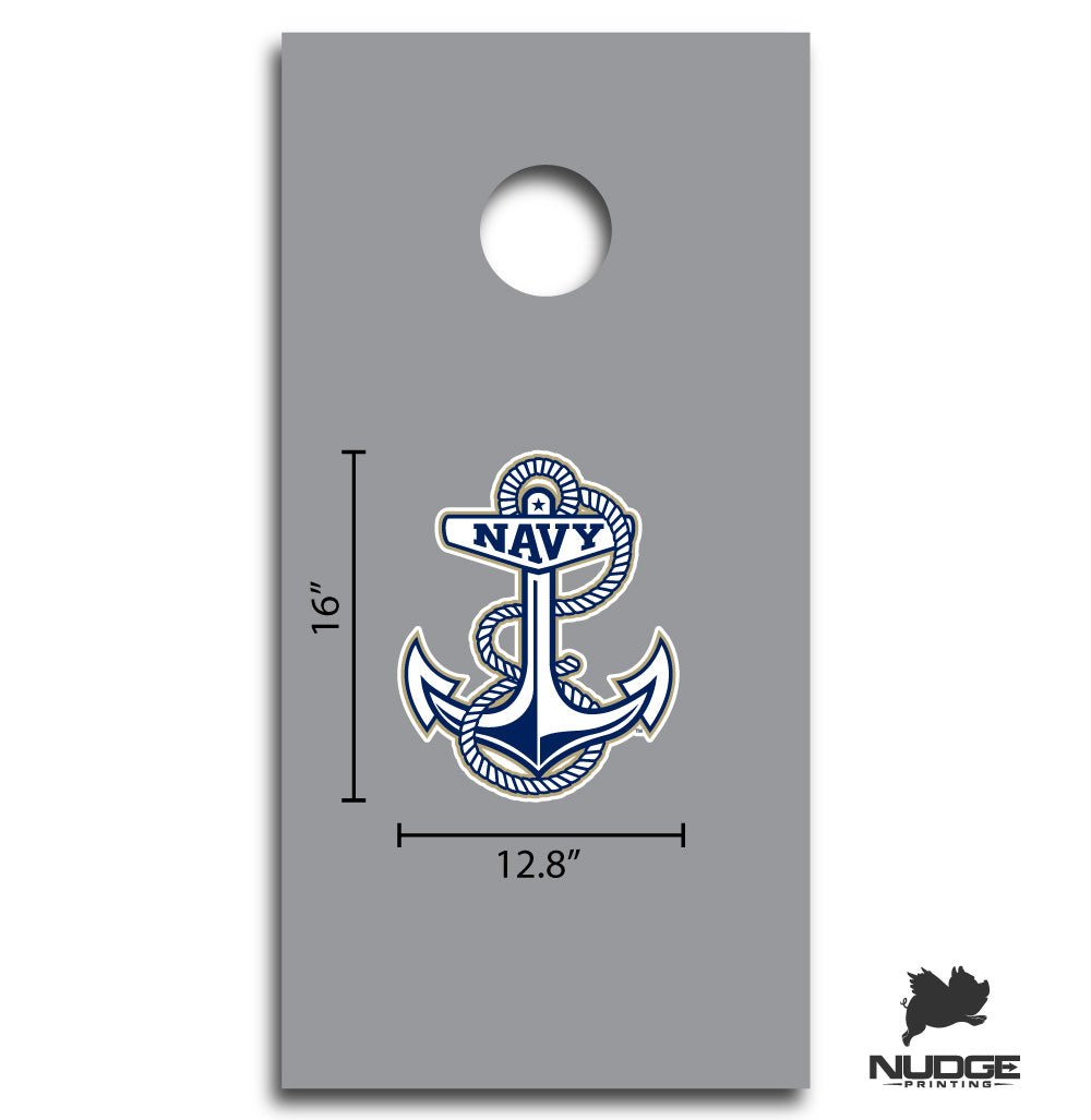 US Naval Academy Anchor Logo Cornhole Decal - Nudge Printing