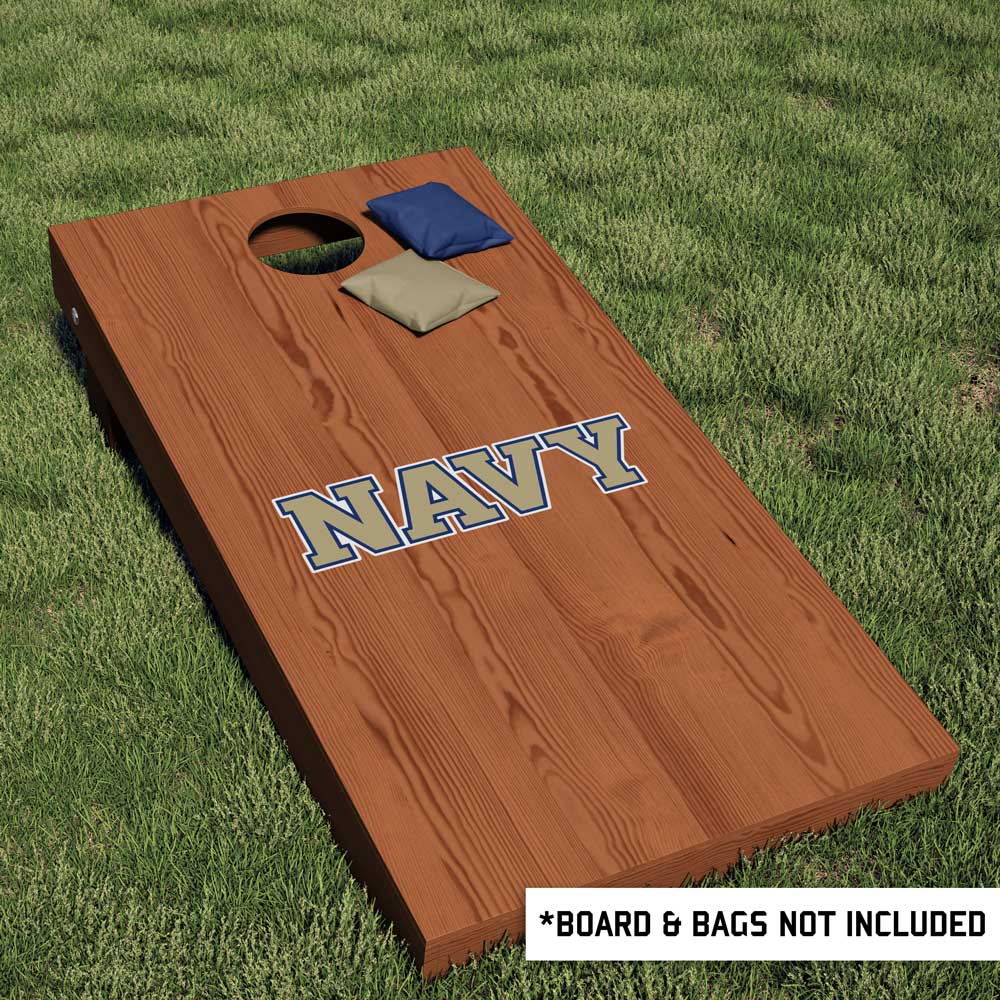 US Naval Academy Block NAVY Logo Cornhole Decal - Nudge Printing