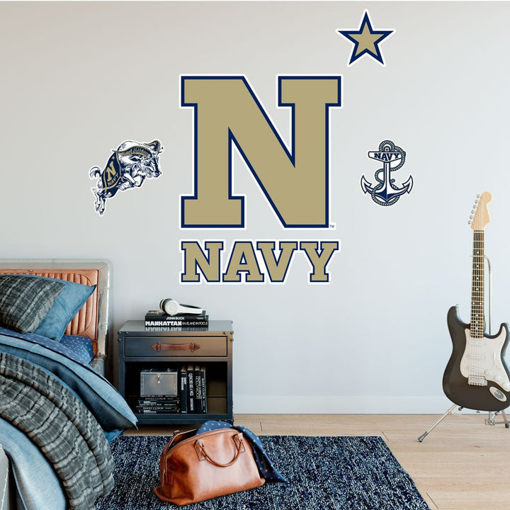 US Naval Academy Midshipmen 4-Piece Repositionable Peel-and-Stick XL Wall Decal Set