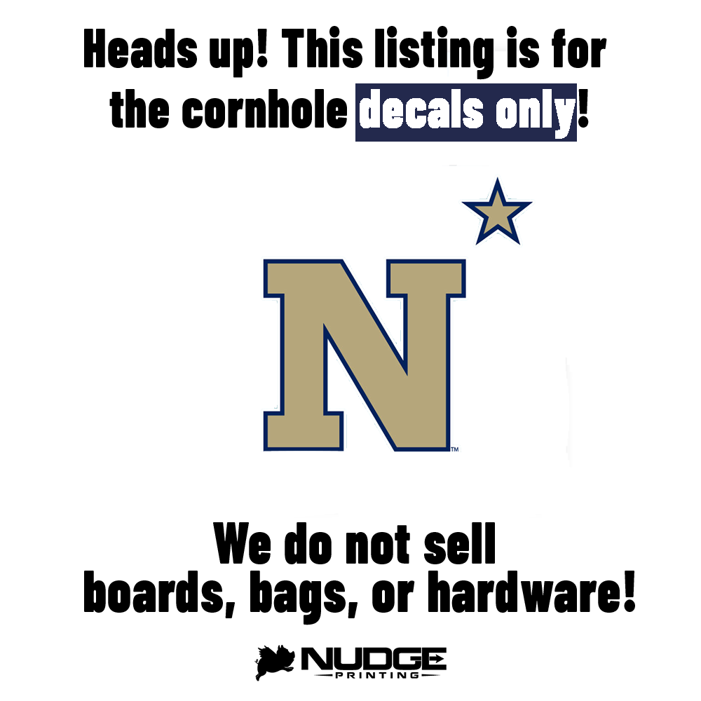 US Naval Academy Primary Logo Cornhole Decal - Nudge Printing