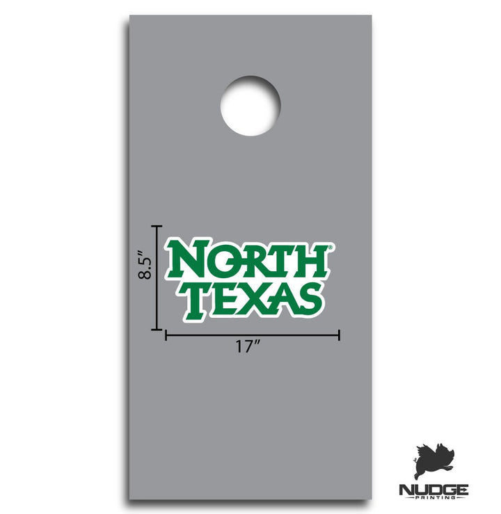 University of North Texas Mean Green 'North Texas' Wordmark Logo Cornhole Decal Sticker