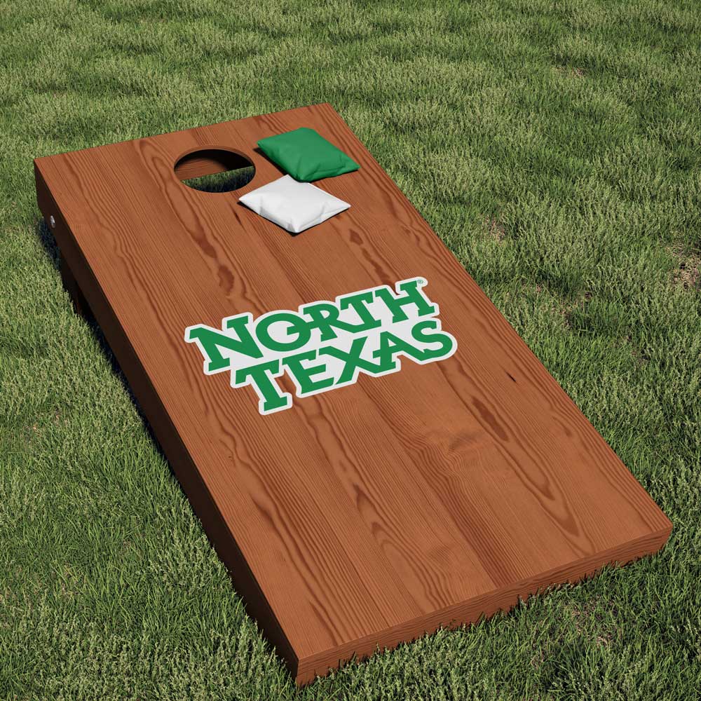 University of North Texas Mean Green 'North Texas' Wordmark Logo Cornhole Decal Sticker