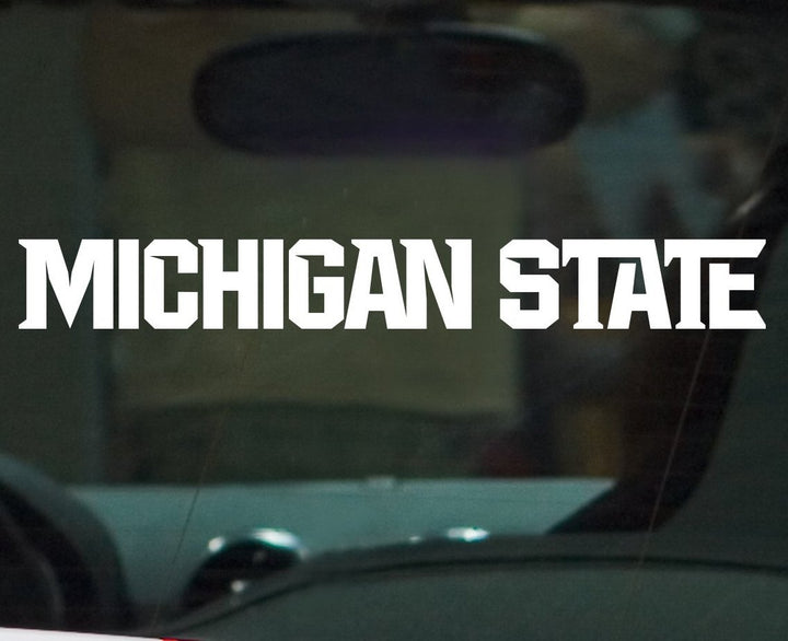 Michigan State University "Michigan State" Athletic Font Vinyl Car Decal - Nudge Printing