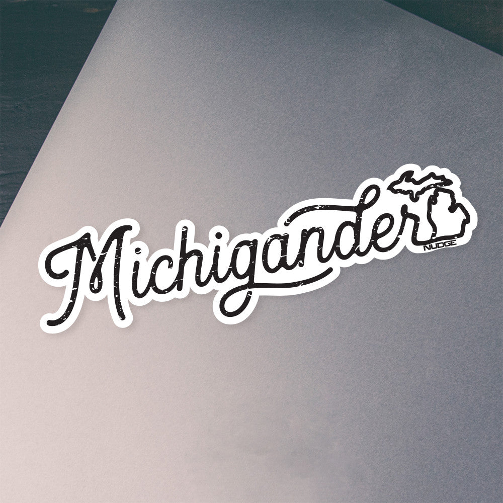 Michigan "Michigander" Vinyl Car Decal Laptop Bumper Sticker - Nudge Printing