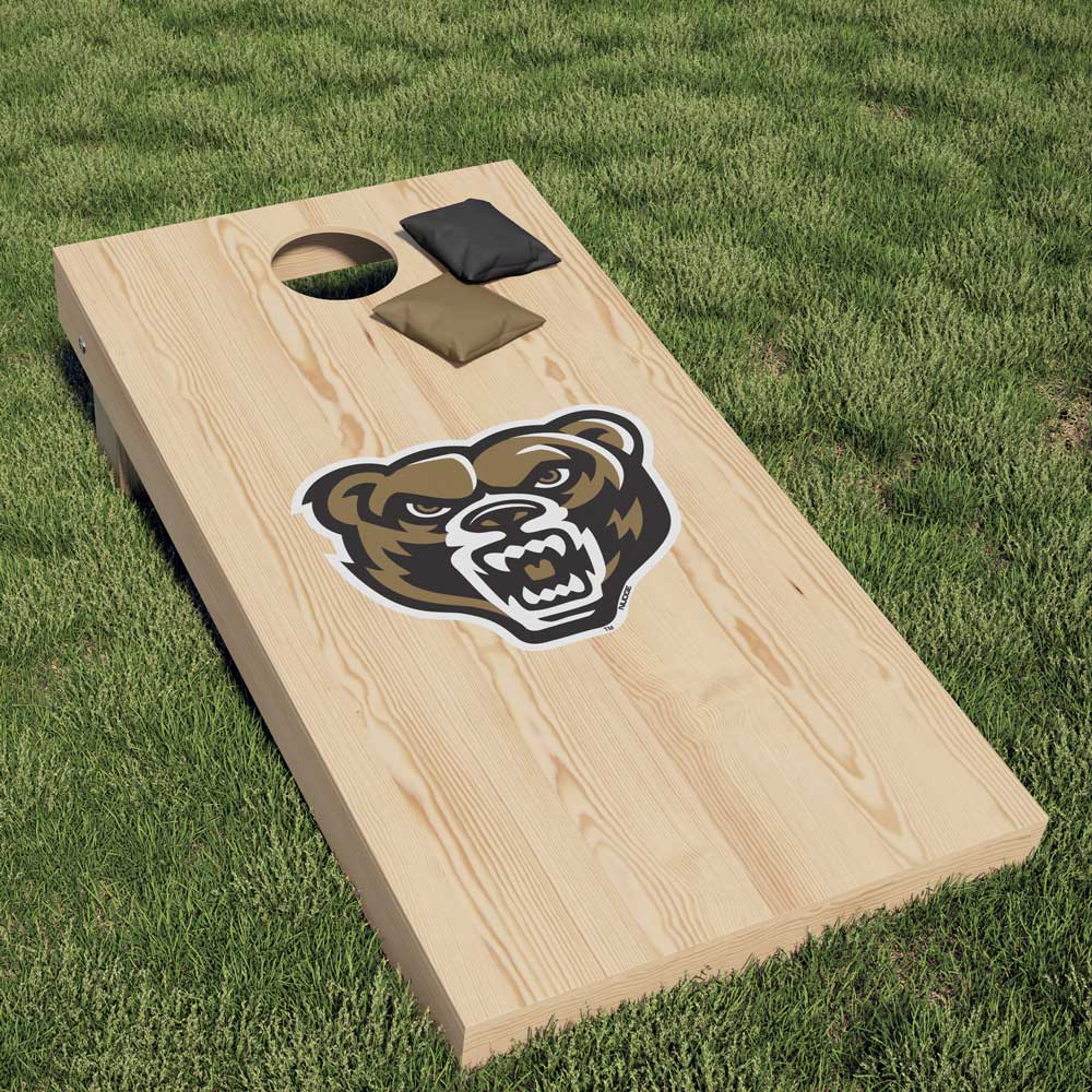 Oakland University Golden Grizzlies Cornhole Decal - Nudge Printing