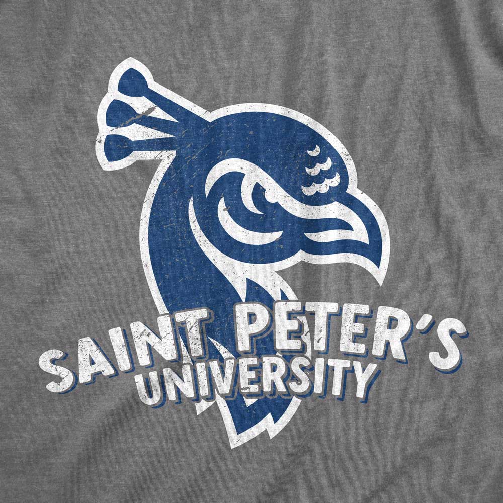Vintage Saint Peter's University Grey Peacocks T-Shirt Nudge Printing