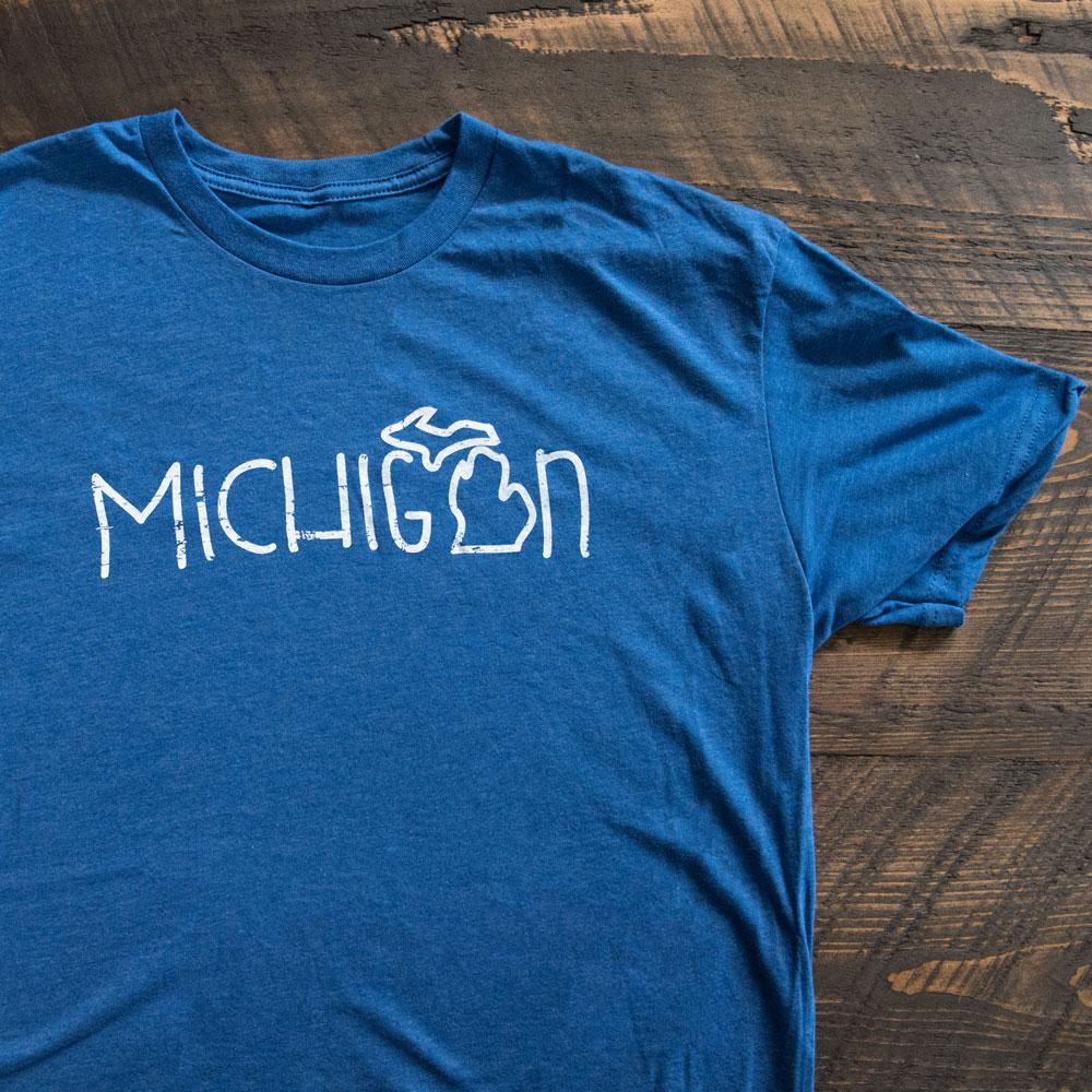 Michigan Doodle T-shirt (Royal Blue)