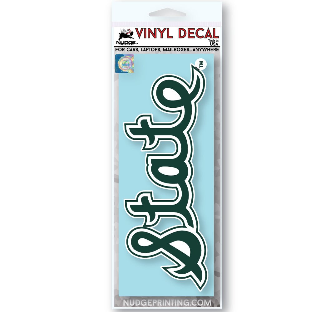 Michigan State University Vintage State Script Car Decal - Nudge Printing