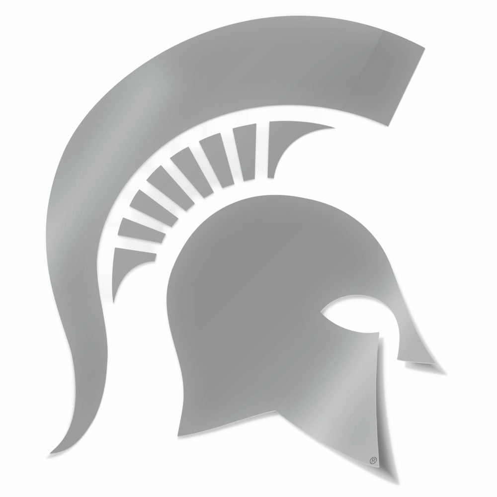 Silver Michigan State Spartan Helmet Decal Sticker from Nudge Printing