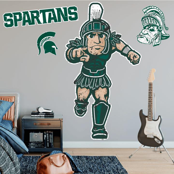 Michigan State MSU Spartans Ready for Battle Sparty - XL Wall Decal Sticker Set - Nudge Printing