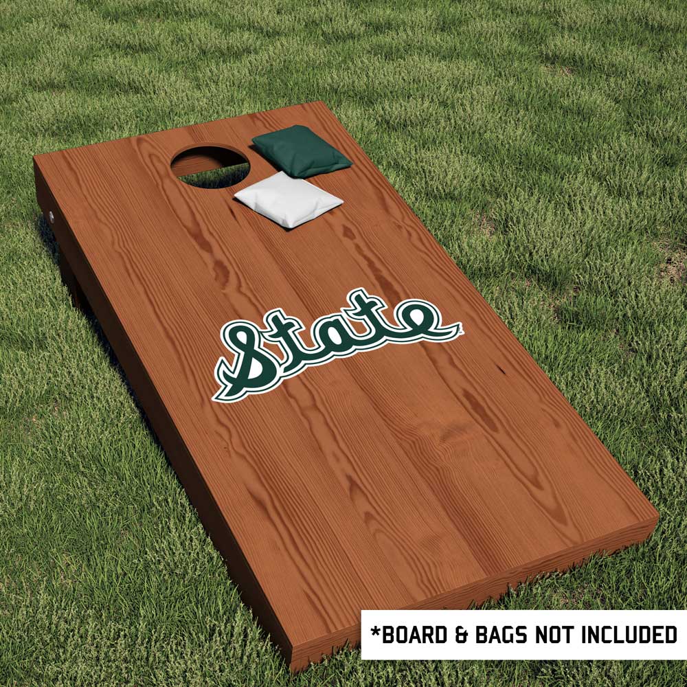 Michigan State University Spartans 1979 Magic Johnson script cornhole decal from Nudge Printing