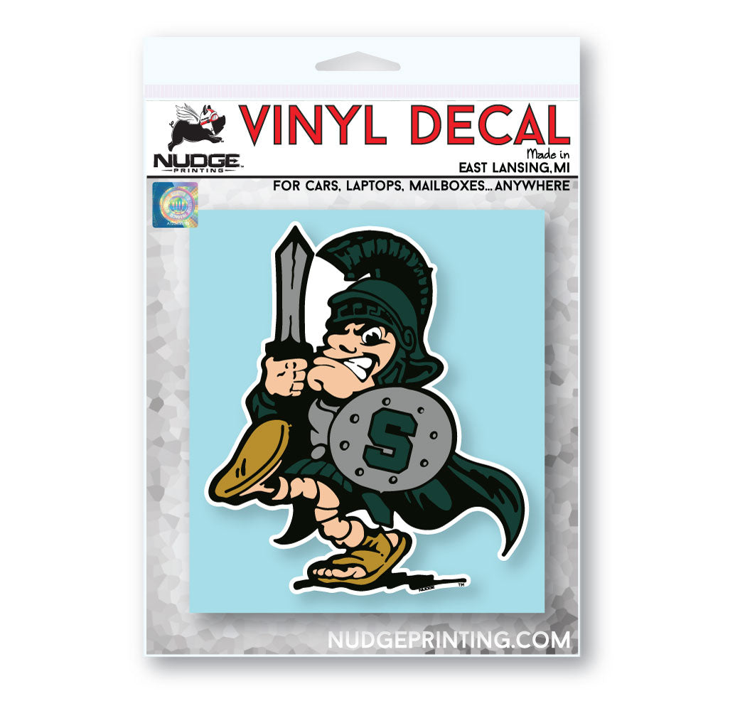 Michigan State University Spartans Sword Sparty Car Decal - Nudge Printing