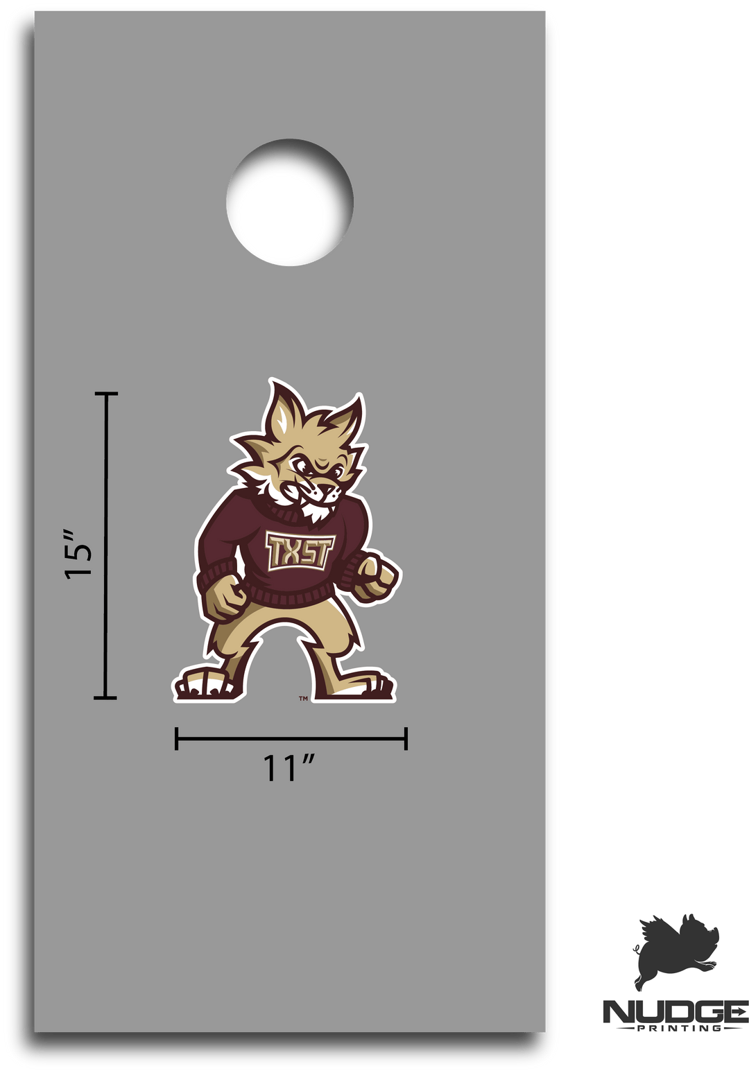 Texas State University Boko the Bobcat Mascot DIY Cornhole Sticker Decal