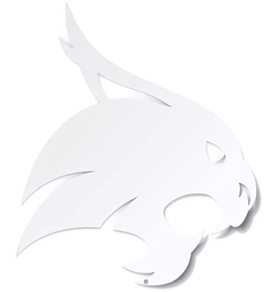 Texas State University White Bobcat Mascot Head DIY Cornhole Decal Sticker