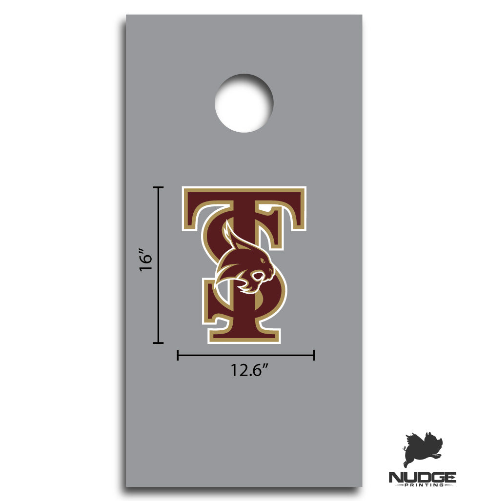 Texas State University TS DIY Cornhole Decal Sticker - Nudge Printing