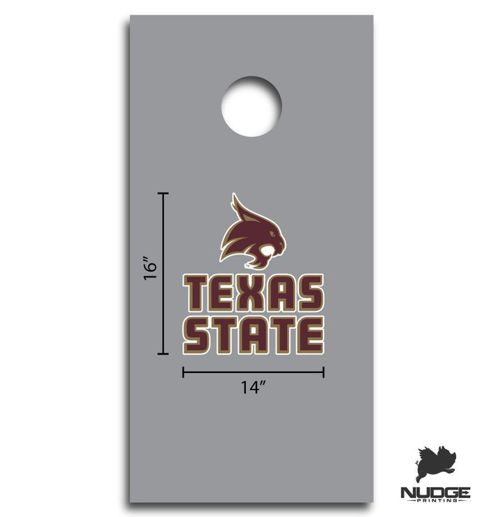 Texas State University Bobcats Cornhole DIY Sticker Decal Sticker - Nudge Printing