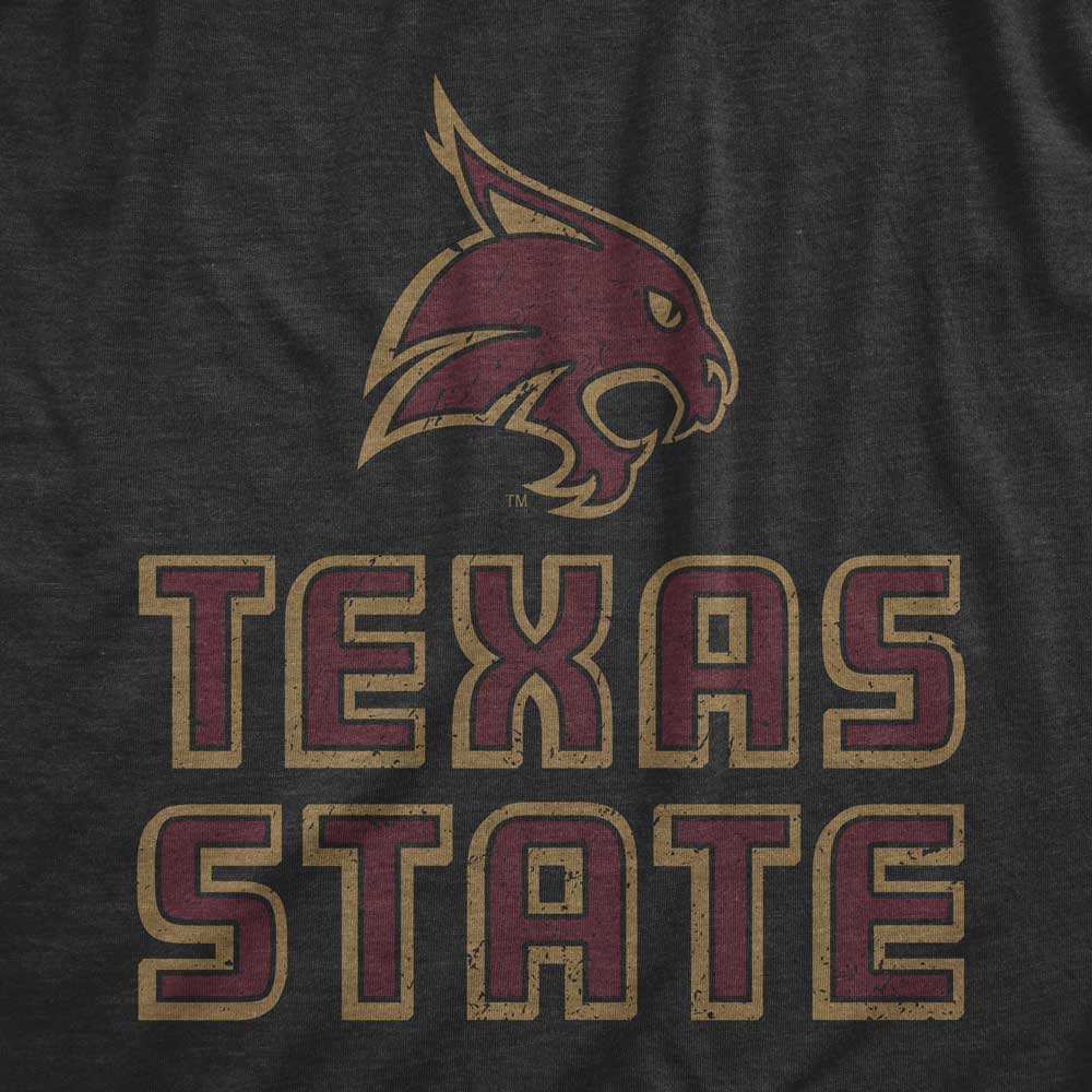 Texas State Bobcats Wordmark Logo Premium T-shirt (Charcoal) - Nudge Printing