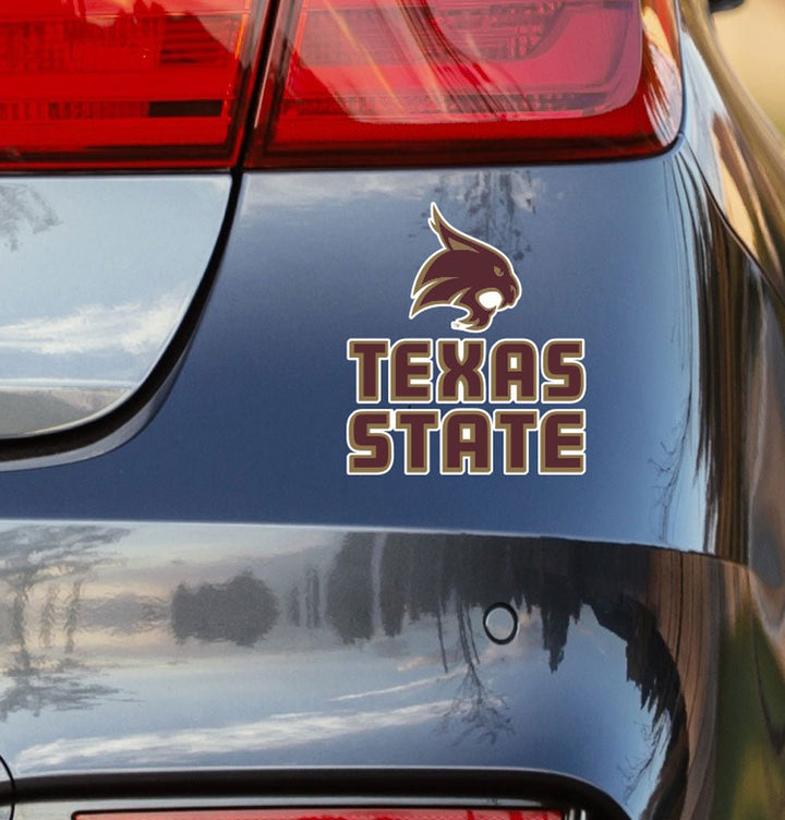 Texas State University Full Logo Car Decal - Nudge Printing