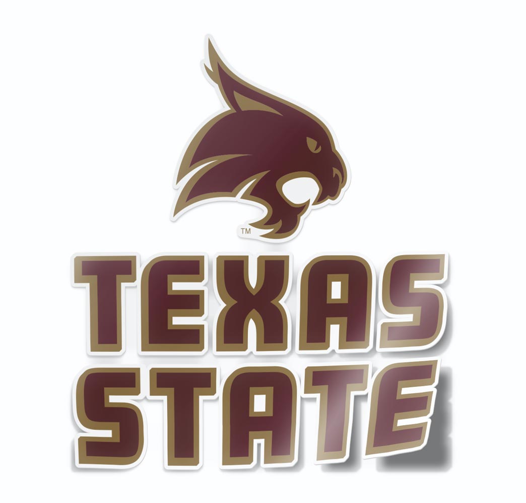 Texas State University Full Logo Car Decal - Nudge Printing