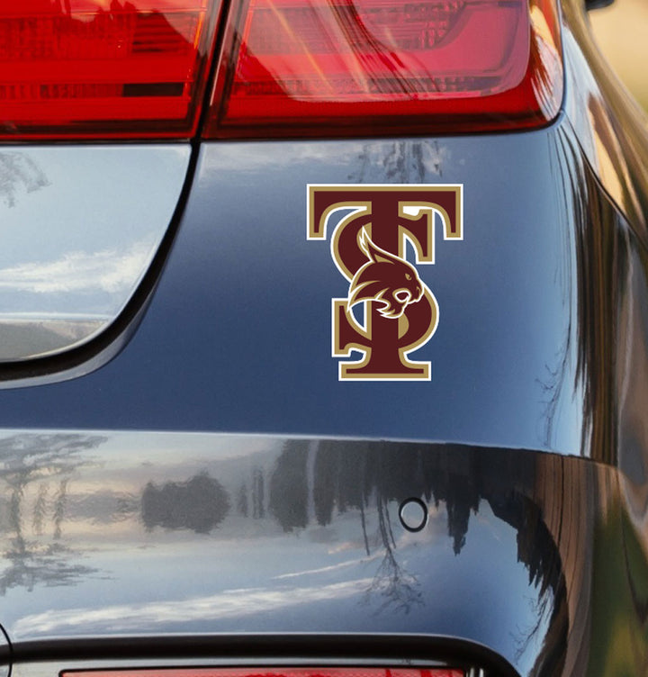 Texas State University Interlocking TS Logo Car Decal - Nudge Printing