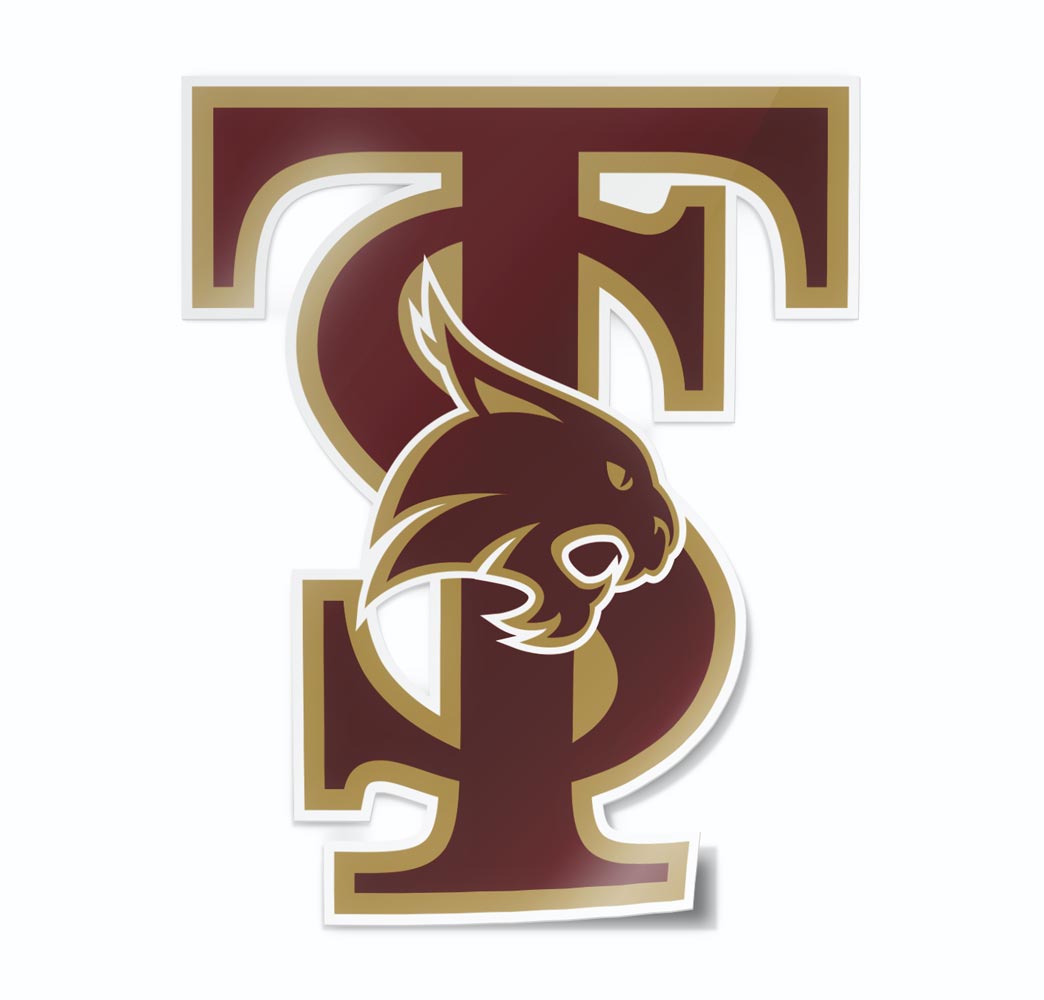 Texas State University Interlocking TS Logo Car Decal - Nudge Printing