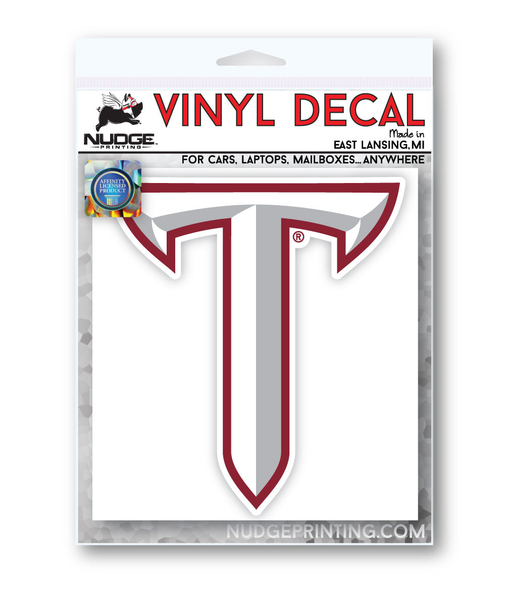 Troy University Sword T Primary Logo car decal bumper sticker - Nudge printing