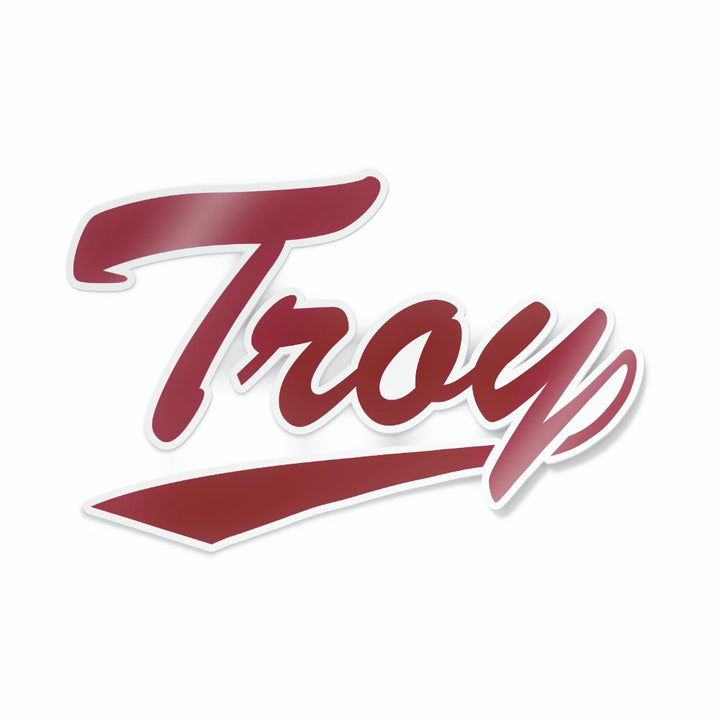 Troy University Script Cursive wordmark logo car decal bumper sticker - Nudge Printing