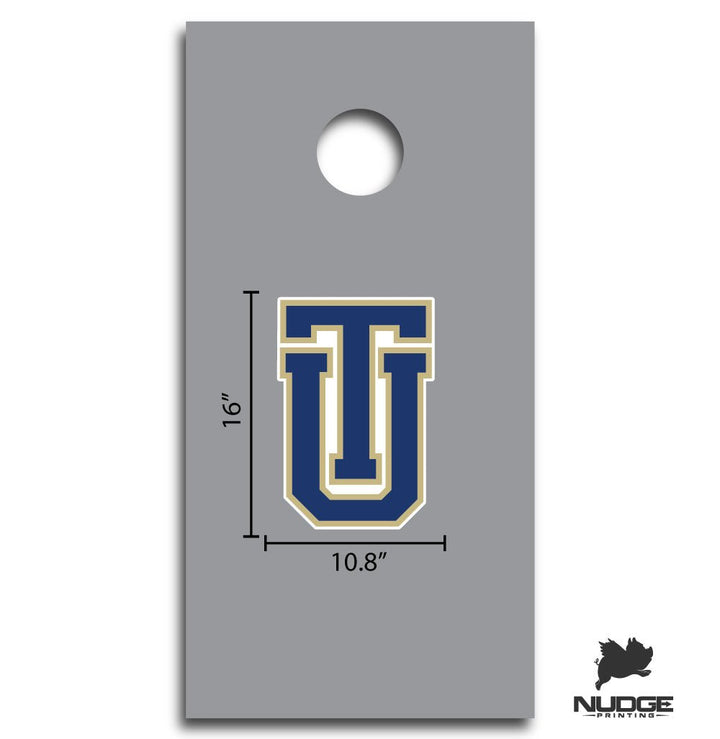 University of Tulsa Golden Hurricane Stacked UT Logo Cornhole Decal Sticker