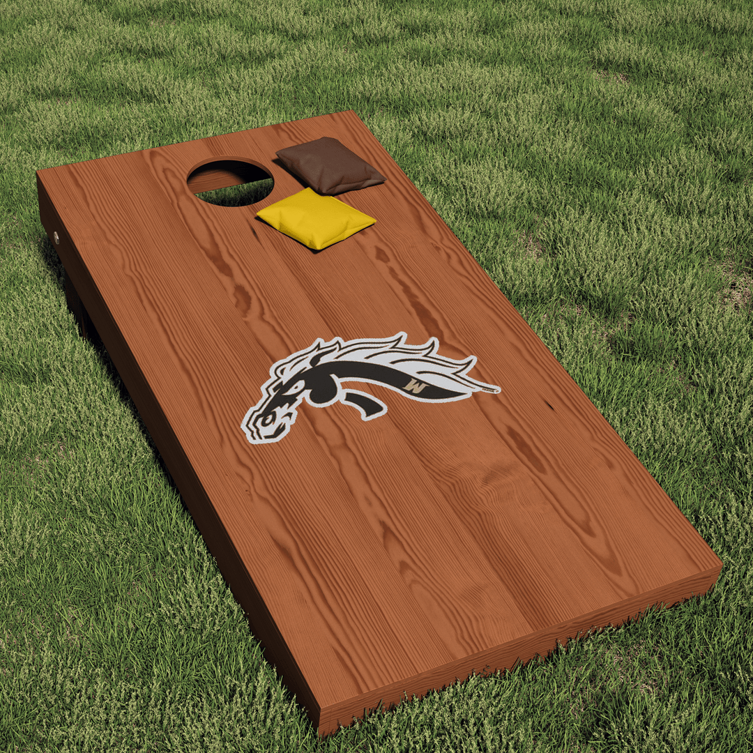 Western Michigan University Broncos Two Color Bronco Mascot Logo Cornhole Decal