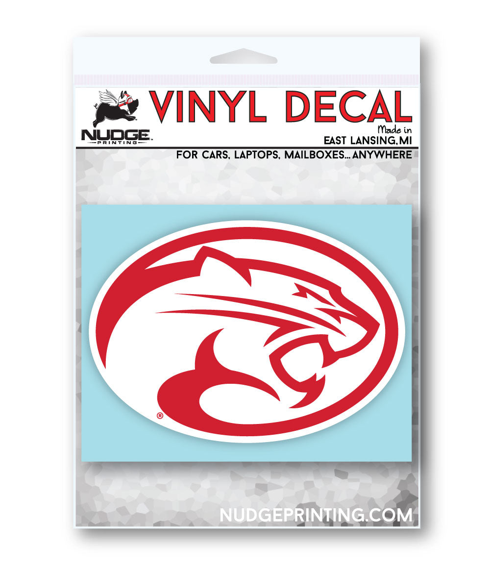 University of Houston Cougar Logo Vinyl Car Decal Sticker - Nudge Printing