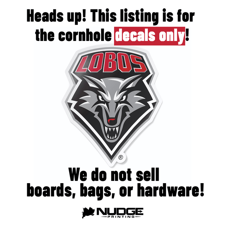 University of New Mexico Lobos Shield Logo Cornhole Decal