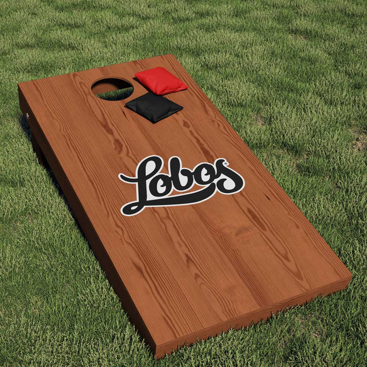 University of New Mexico Script Lobos Logo Cornhole Decal