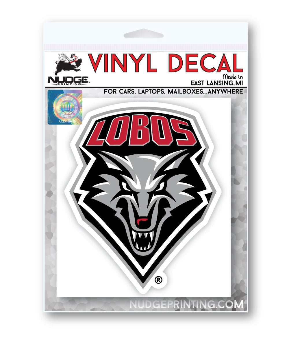 University of New Mexico Lobos Shield Logo Car Decal Bumper Sticker