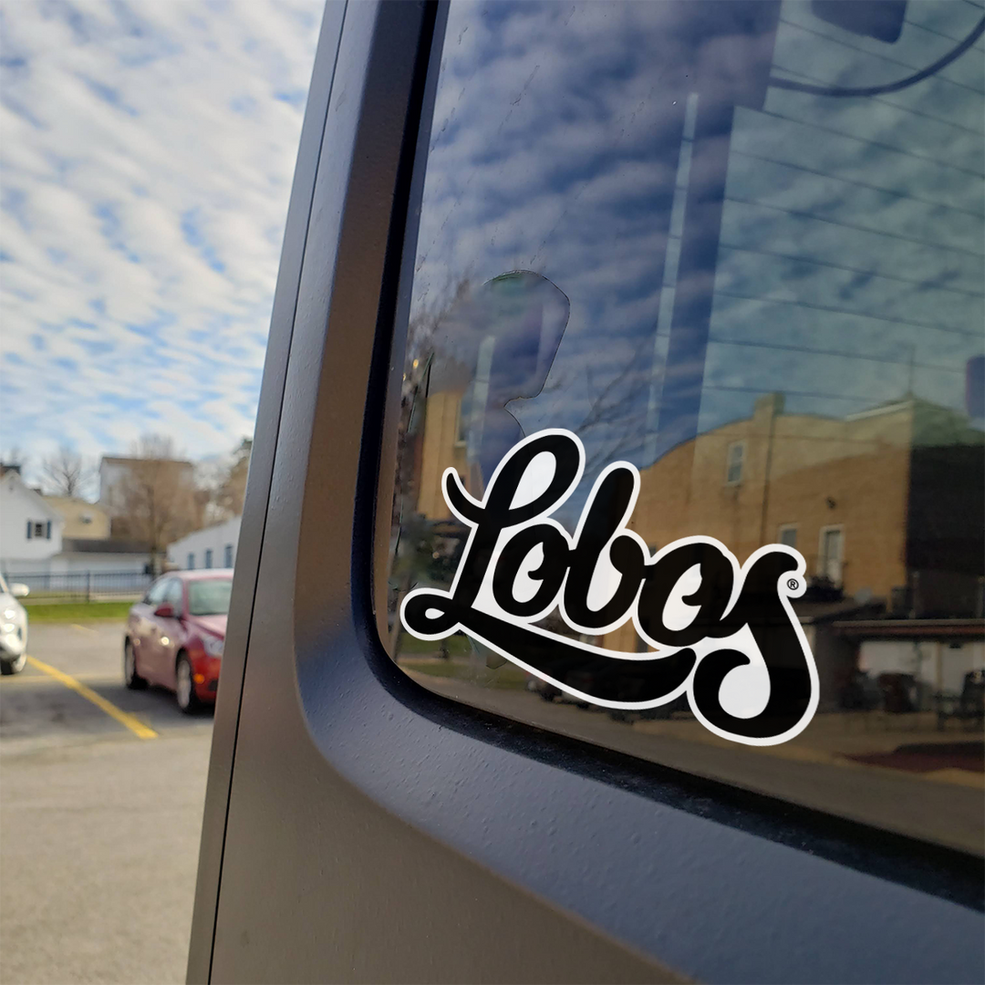 University of New Mexico Script Lobos Logo Car Decal Bumper Sticker