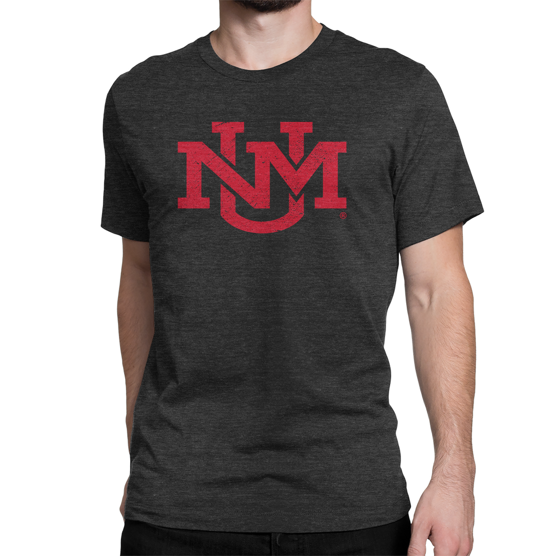 University of New Mexico Block UNM Unisex T-shirt (Charcoal)