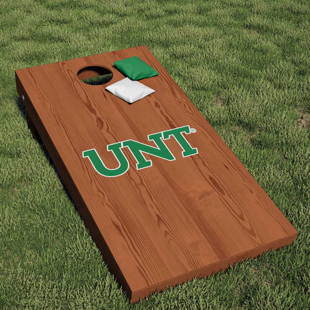 University of North Texas Mean Green Block UNT Logo Cornhole decal sticker